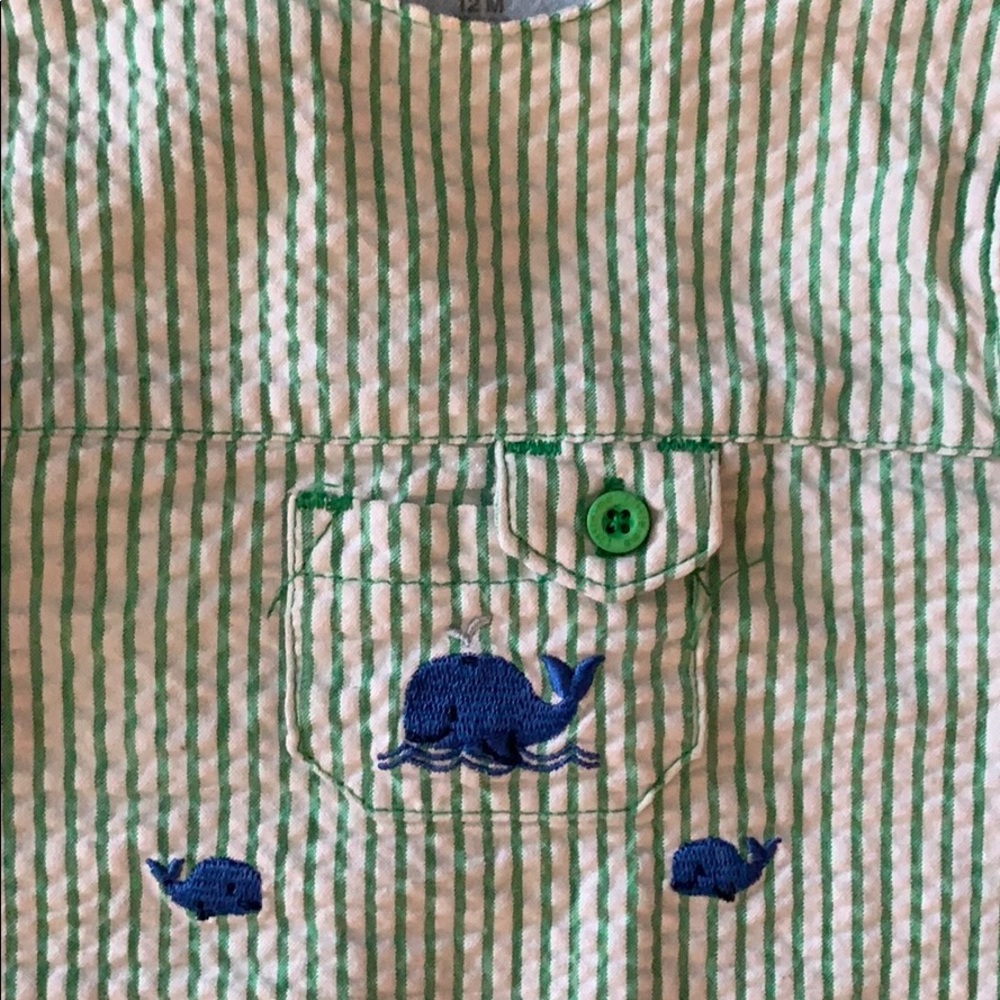 Green Seersucker jumper for 12M Boys - Picture 4 of 4